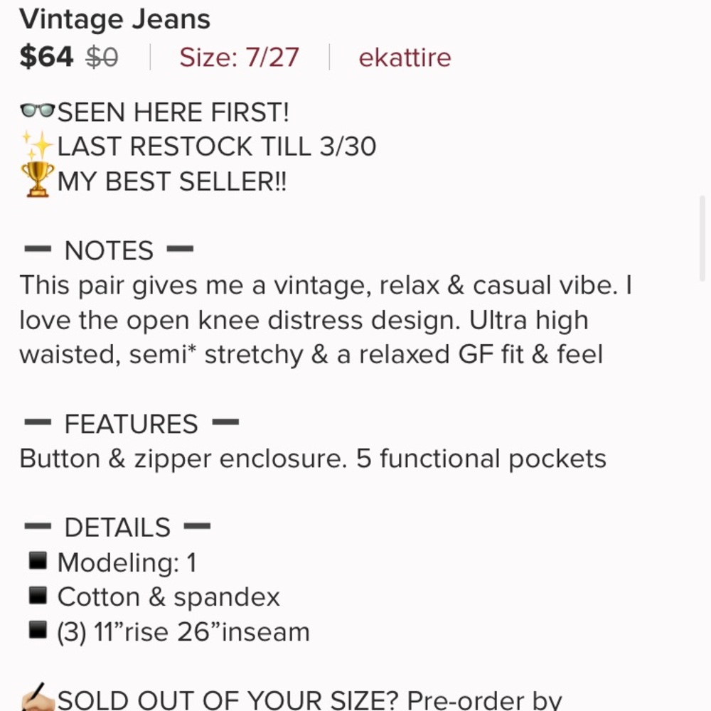 HENDRIX— Vintage Jeans - Picture 6 of 6